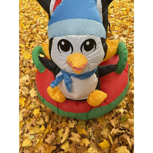 Inflatable Penguin a On Sled Christmas 4 FEET TALL - Picture 6 of 6